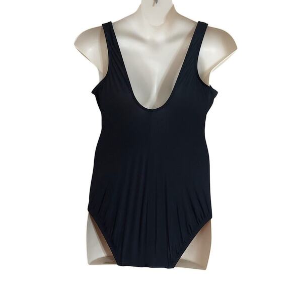 Great Lengths Black Tropical Foliage Print One-Piece Bathing Suit - Picture 2 of 8